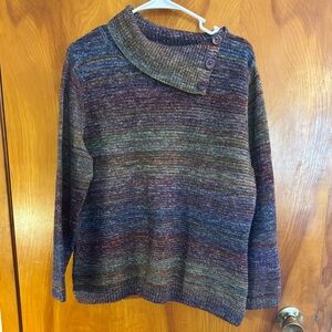 Christopher & Banks Multicolor Cowl Neck Sweater